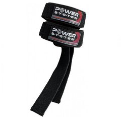 Power System, Лямки для тяги на зап'ястя PS-3400 Power Straps Black/Red, Чорний / червоний, 60*4 см