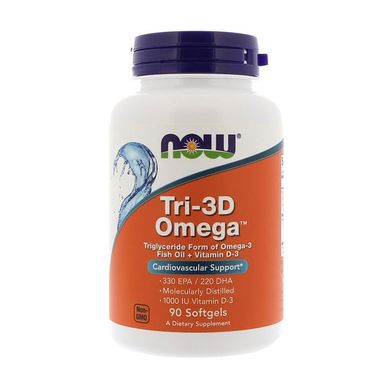 Now Foods, Рыбий жир Tri-3D Omega, 90 капсул