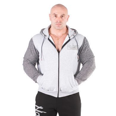 No Limits, Толстовка тепла Mesh Zipped Hoodie(фліс) (MD7424-1), Сіра\Чорна ( M )