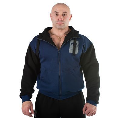 Толстовка мужская тёплая Mordex New Line Euro Gym, сине-чёрная, M