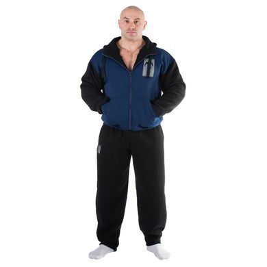 Толстовка мужская тёплая Mordex New Line Euro Gym, сине-чёрная, M
