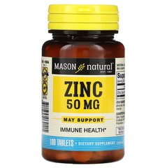 Mason Natural, Zinc Gluconate(глюконат цинка 50 мг), 100 таблеток