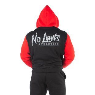 No Limits, Толстовка тепла Mesh Zipped Hoodie(фліс) (MD7430-1), Червона\Чорна ( M )