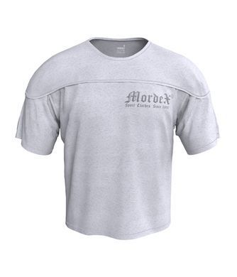 Mordex, Размахайка-Футболка Rag Top Bodybuilding с кокеткой и наружным оверлоком (MD7481-5) Серая ( XL )