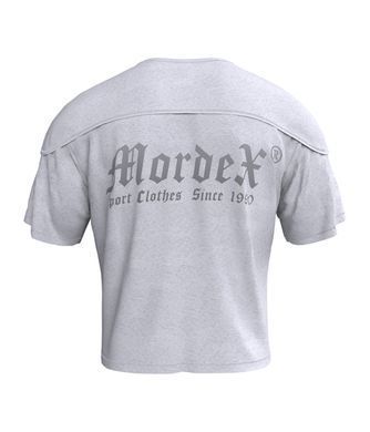 Mordex, Размахайка-Футболка Rag Top Bodybuilding с кокеткой и наружным оверлоком (MD7481-5) Серая ( XL )