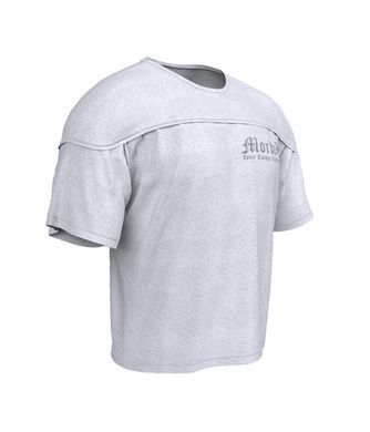 Mordex, Размахайка-Футболка Rag Top Bodybuilding с кокеткой и наружным оверлоком (MD7481-5) Серая ( XL )