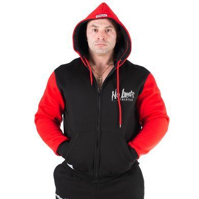 No Limits, Толстовка теплая Mesh Zipped Hoodie(флис) (MD7430-1), Красная\Черная ( M )