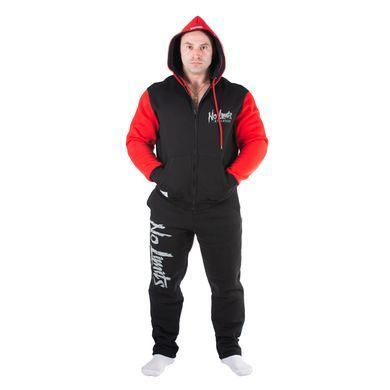 No Limits, Толстовка теплая Mesh Zipped Hoodie(флис) (MD7430-1), Красная\Черная ( M )