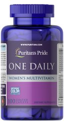 Puritans Pride, Витамины  One Daily Women`s Multivitamin, (100 таблеток)
