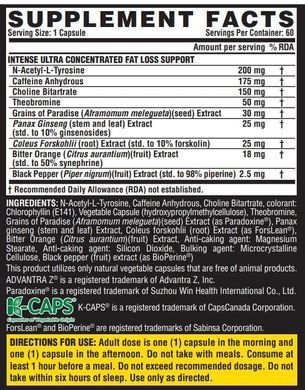 Nutrex Research, Жиросжигатель Lipo-6 Black Intense Ultra concentrate, 60 капсул