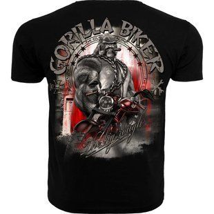 Silberr&uuml;cken Herren T-Shirt &ldquo;Gorilla Biker Doctor Chain&rdquo; (GB73N) &mdash; Black (L)
