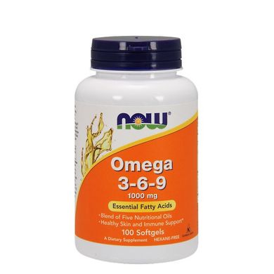 Now Foods Omega 3-6-9, 1000 mg, 100 капсул
