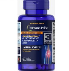 Puritans Pride, Для суставов и связок Double Strength Glucosamine, Chondroitin & MSM Joint Soother ( 60 табл )