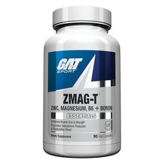 GAT, Мікроелементи ZMAG-T(Цинк, магній, вітамін B6 і бор), 90 капсул, 90 капсул
