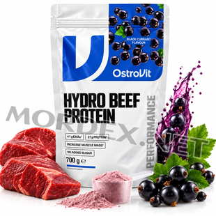 Гидролизованный говяжий протеин OstroVit Hydro Beef Protein 700 г, черная смородина