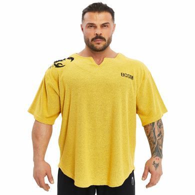 Big Sam, Футболка-Размахайка(Men's Oversize Towel Textured Rag Top T-shirt 3297) Жёлтый ( XL )
