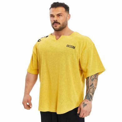Big Sam, Футболка-Размахайка(Men's Oversize Towel Textured Rag Top T-shirt 3297) Жёлтый ( XL )