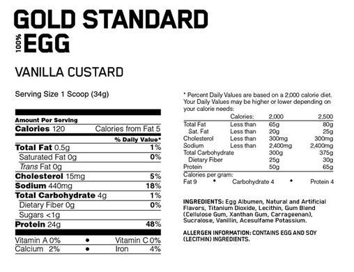 Optimum Nutrition, Протеїн 100% Egg Gold Standard Protein, 909 грамм