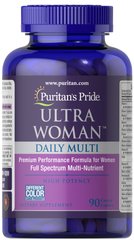 Puritans Pride, Вітаміни Жіночі Ultra Woman™ Daily Multi Time Release, (90 таблеток)