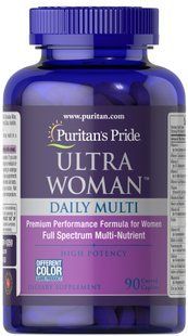 Puritans Pride, Вітаміни Жіночі Ultra Woman&trade; Daily Multi Time Release, (90 таблеток)