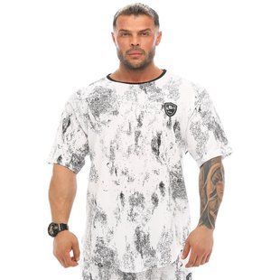 Big Sam, Футболка-Размахайка (Oversize Gym Rag Top T-shirt BGSM 3334) Бело-серая ( M )
