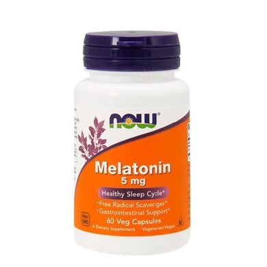Now Foods, Melatonin, 5 mg Veg, 60 капсул, 60 капсул